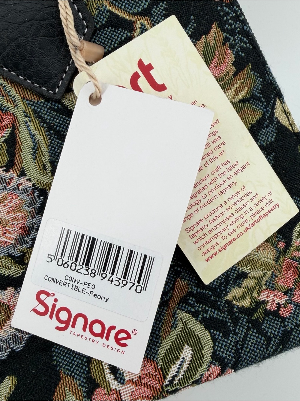 Signare Peony Woven Tapestry Floral Top Handle Convertible Satchel Bag New NWT - Picture 4 of 11